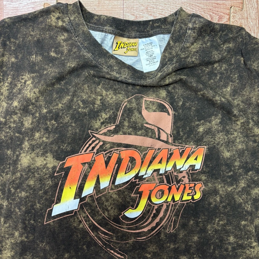 Disney Indiana Jones Hat and Whip Tie-Dye T-Shirt Adult XXL
